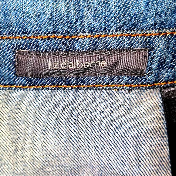 Liz Claiborne Denim Jean Jacket Women's Size L Stitching Button Up Pockets Y2k - Picture 2 of 14